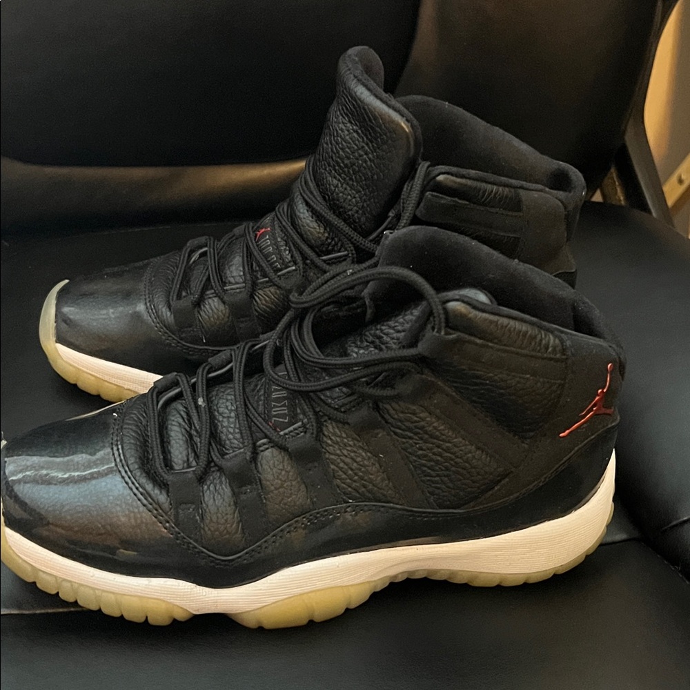 Jordan Black and Red High-Top Sneakers